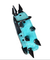 2" Turquoise Leather Spiked Dog Collar