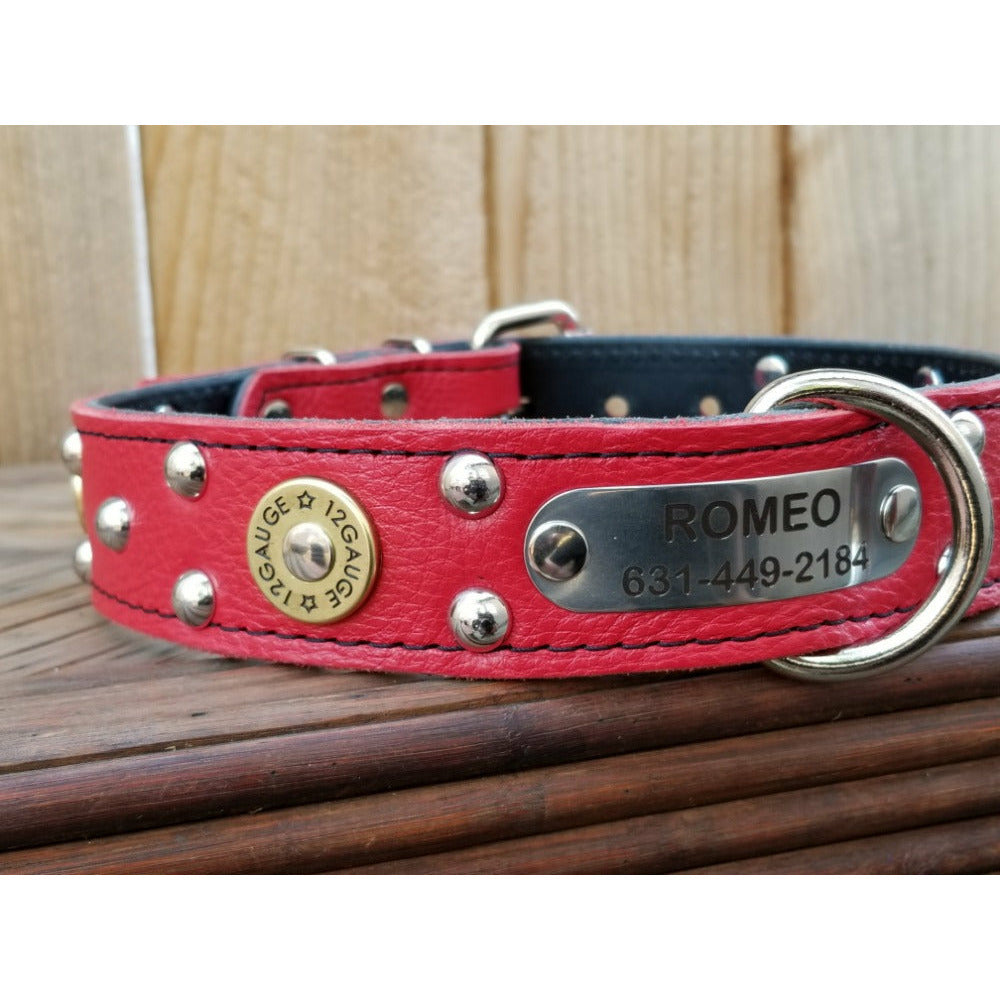 Scarlet Collar - A classic scarlet red dog collar made in Italy