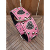 Leather Celtic Heart Pink Big Dog Collar