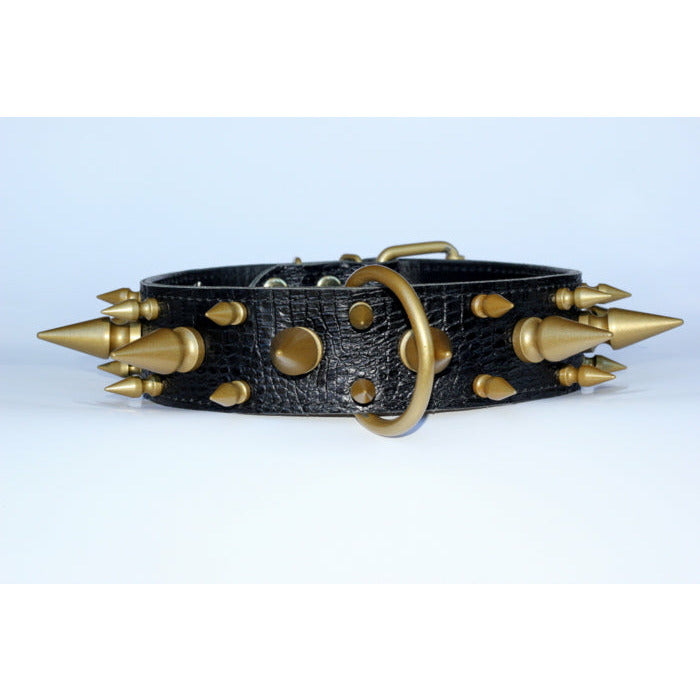 Gold spike dog clearance collar